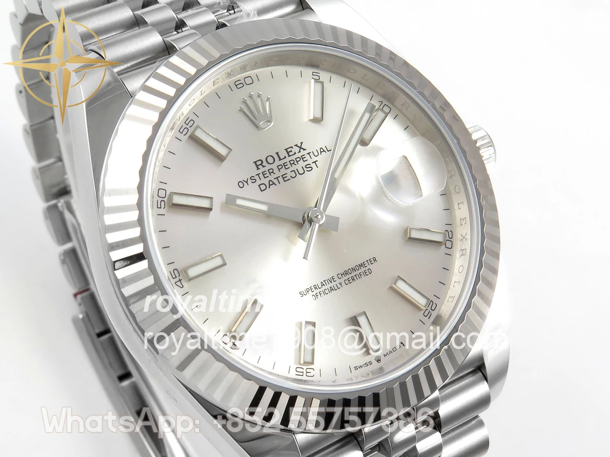 Rolex DateJust 41 126334 904L SS SCF Sliver Dial on Jubilee Bracelet VR3235 - Image 4