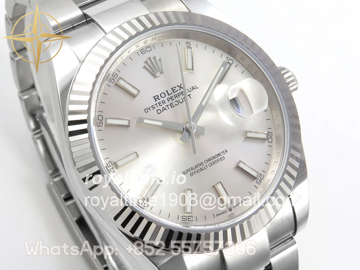 Rolex DateJust 41 126334 904L SS SCF Sliver Dial on Oyster Bracelet VR3235 - Image 4