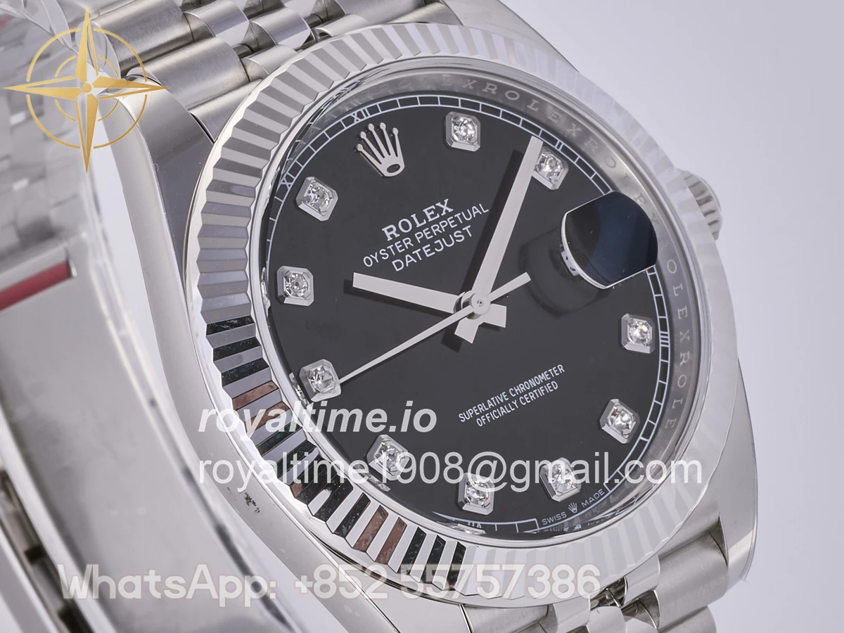 Rolex DateJust 41 126334 Clean Plus 904L Steel Black Diamonds Dial on Jubilee Bracelet JH3235 (Free Sprung) - Image 4