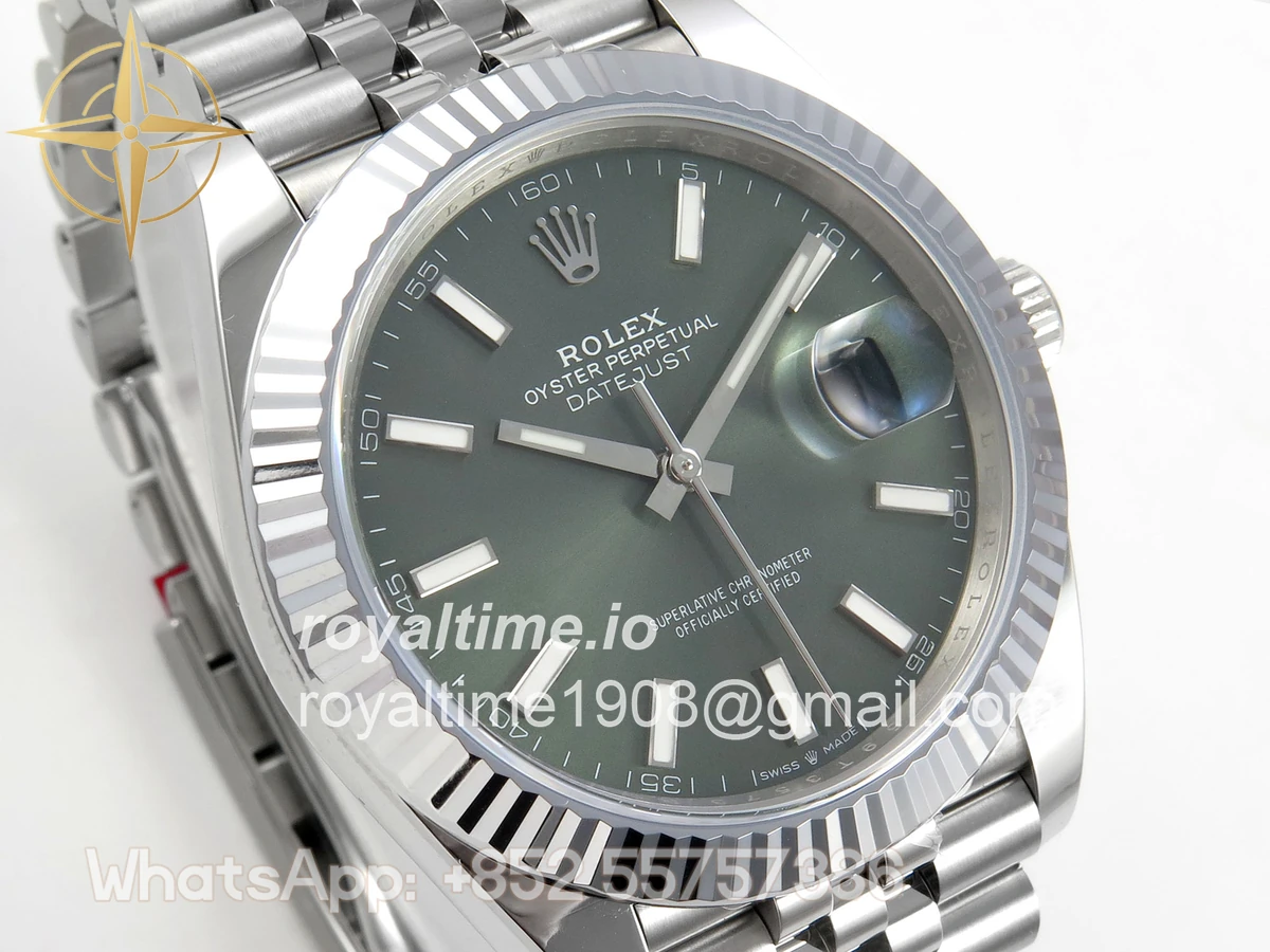 Rolex DateJust 41 126334 904L SS SCF Green Dial on Jubilee Bracelet VR3235 - Image 4
