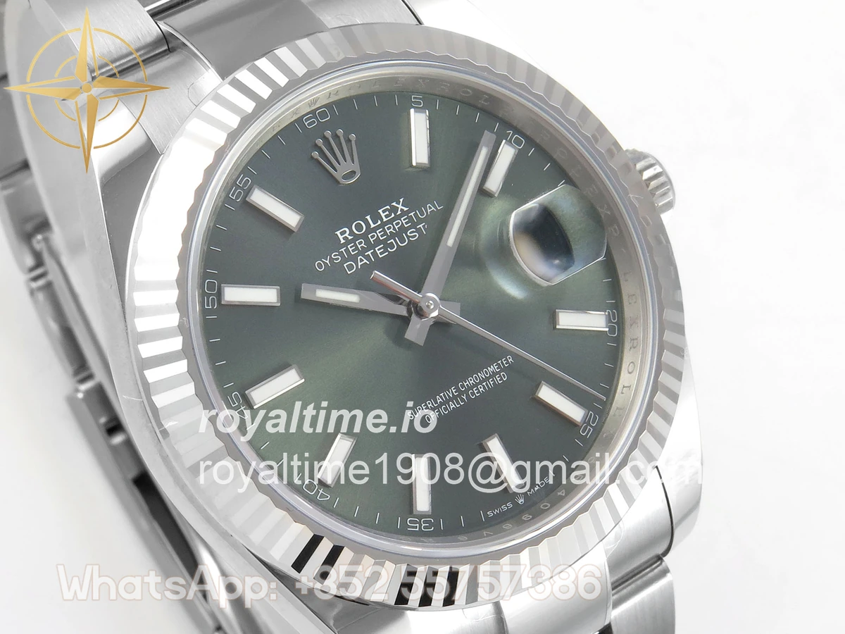 Rolex DateJust 41mm 126334 ARF Green Stick Dial on Oyster Bracelet DD3235 - Image 4