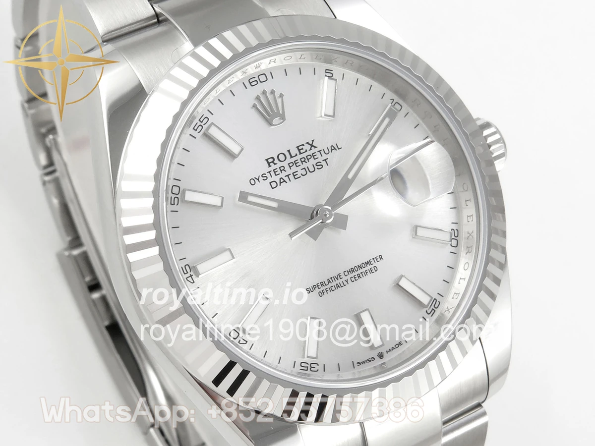 Rolex DateJust 41mm 126334 ARF Sliver Stick Dial on Oyster Bracelet DD3235 - Image 4