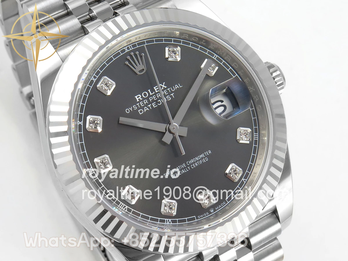 Rolex DateJust 41mm 126334 Clean Plus Gray Diamonds Dial on Jubilee Bracelet DD3235 - Image 4