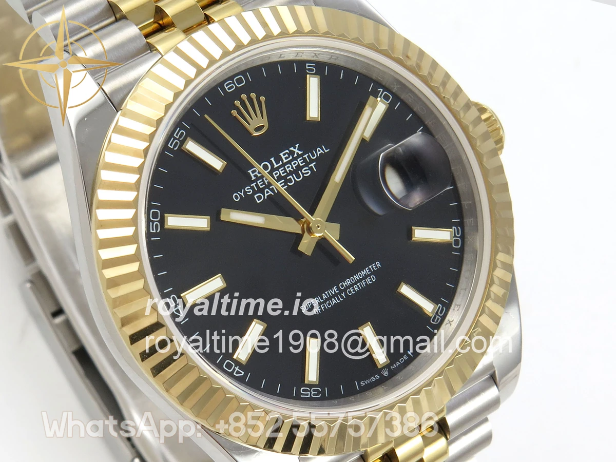 Rolex DateJust 41 126333 QF 904L Steel Black Stick Dial on SS/YG Jubilee Bracelet QF3235 (145g) - Image 4