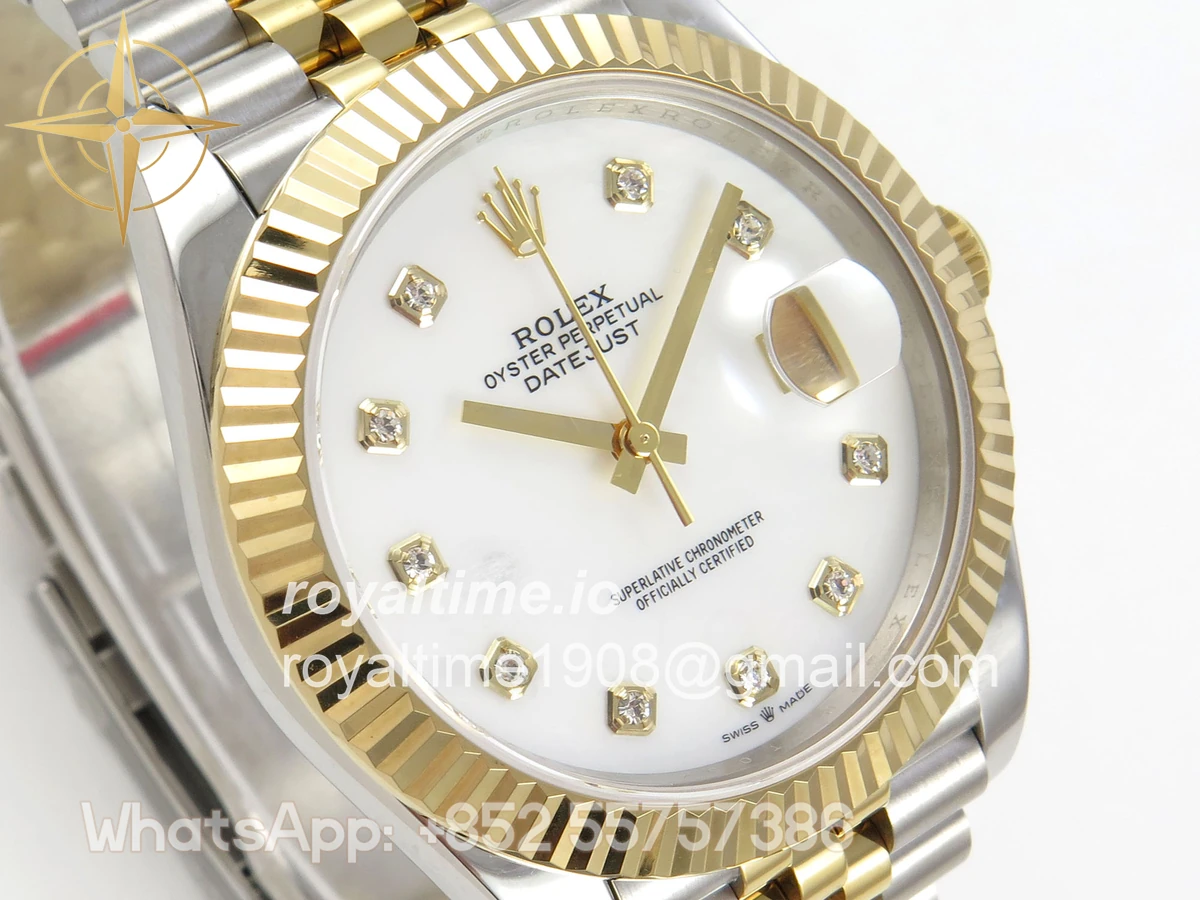 Rolex DateJust 41 126333 QF 904L Steel White MOP Dial on SS/YG Jubilee Bracelet QF3235 (145g) - Image 4