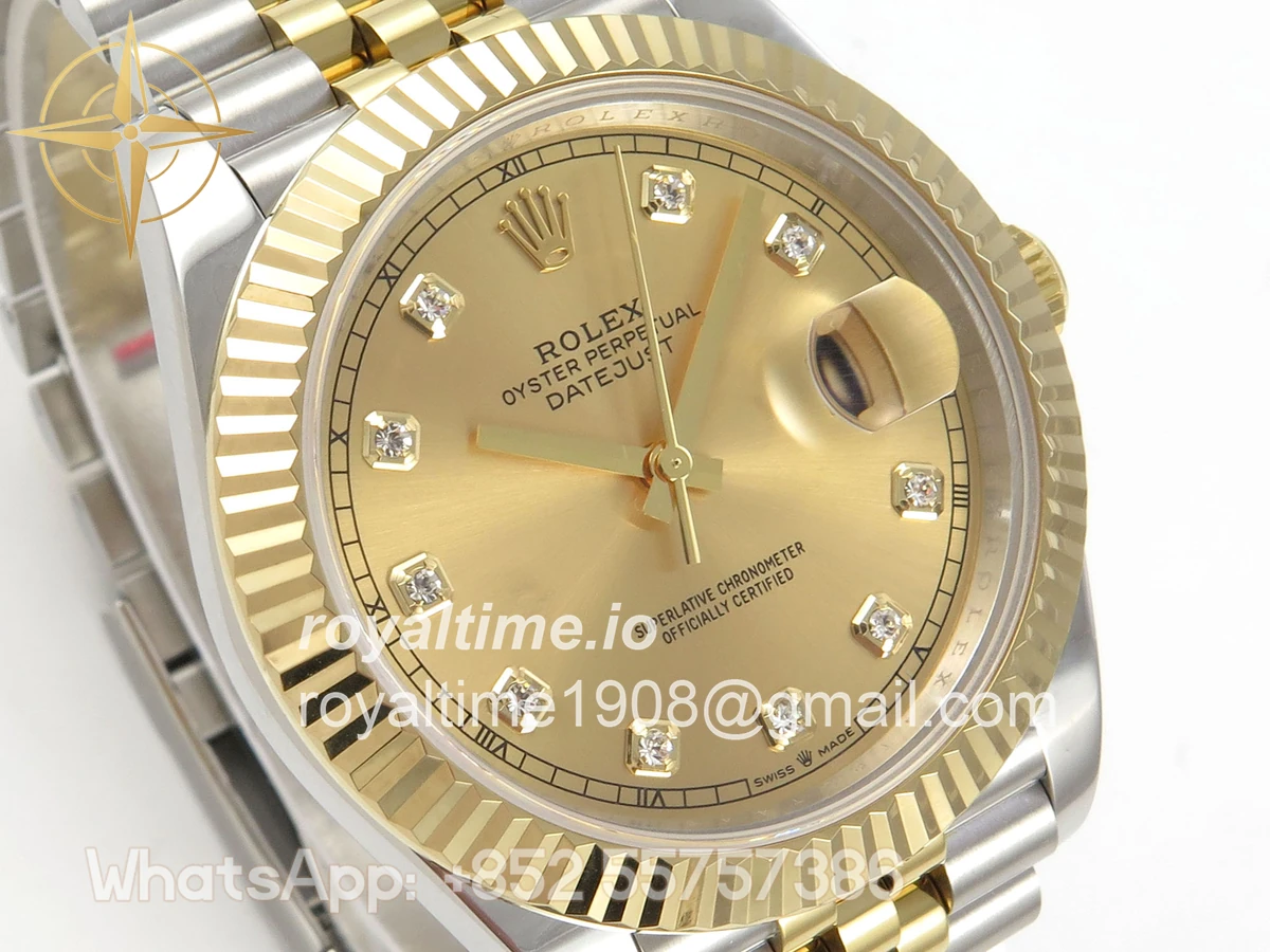 Rolex DateJust 41 126333 QF 904L Steel YG Diamonds Dial on SS/YG Jubilee Bracelet QF3235 (145g) - Image 4