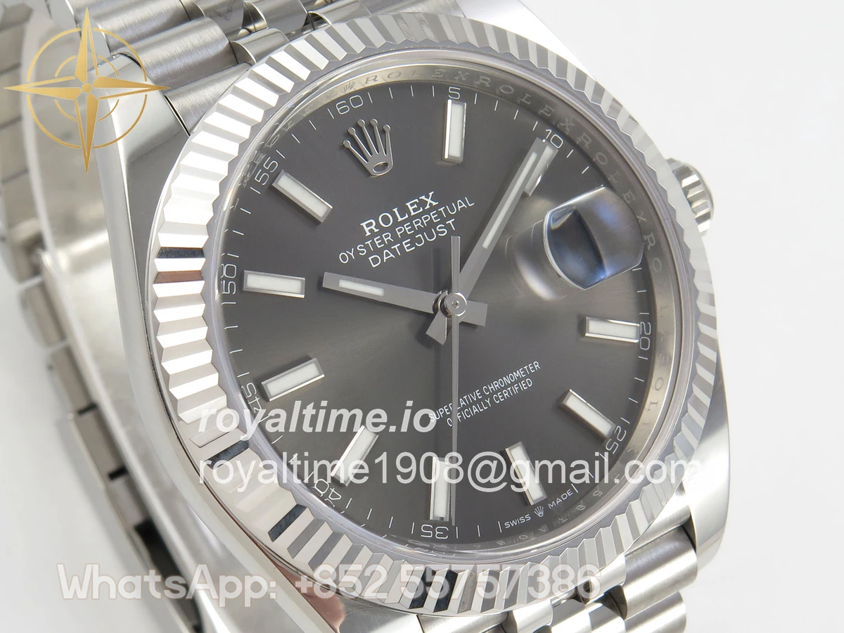 Rolex DateJust 41 126334 Clean Plus 904L Steel Gray Stick Dial on Jubilee Bracelet DD3235 - Image 4