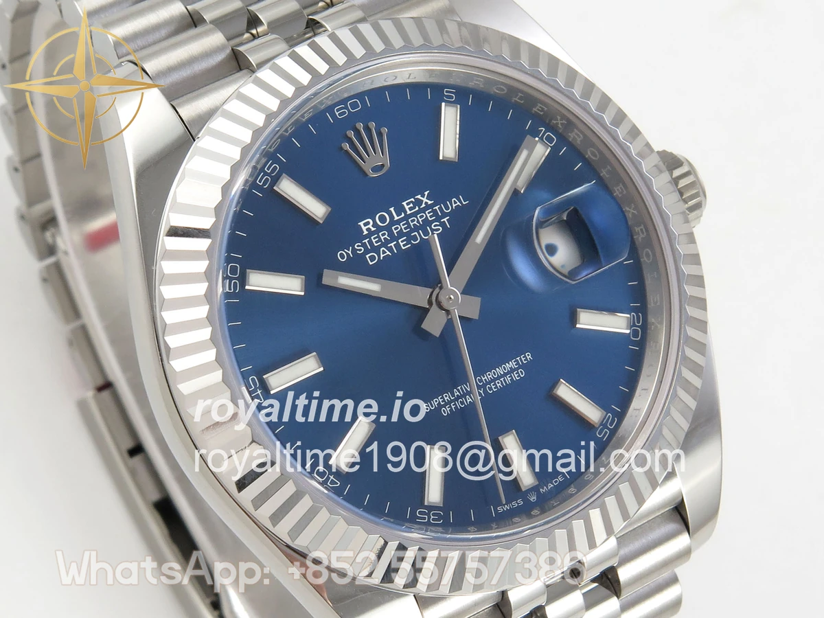 Rolex DateJust 41 126334 Clean Plus 904L Steel Blue Stick Dial on Jubilee Bracelet DD3235 - Image 4
