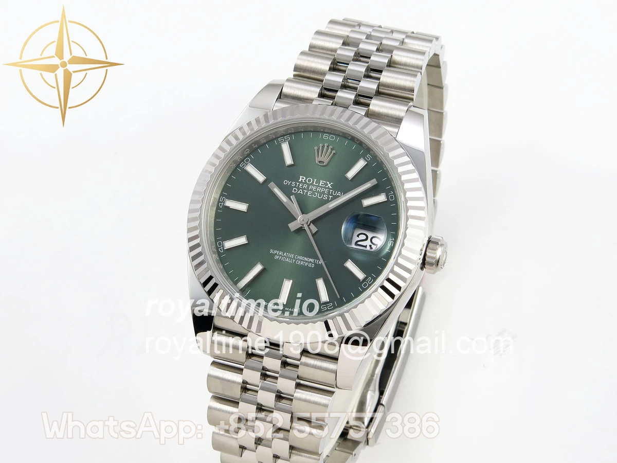 Rolex DateJust 41 126334 Clean Plus 904L Steel Green Stick Dial on Jubilee Bracelet DD3235 - Image 4