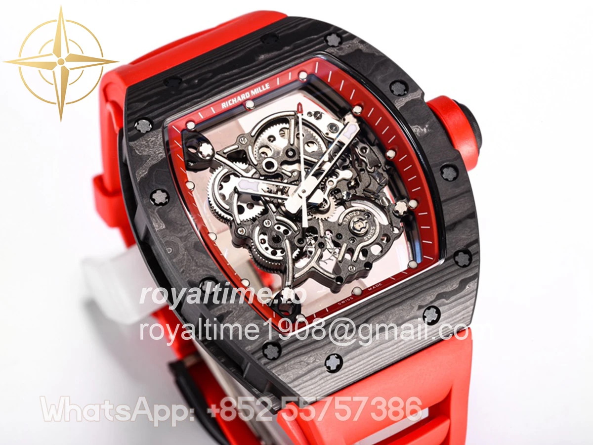 Richard Mille RM 055 Bubba Watson in NTPT Carbon Red Rubber Strap - Image 4