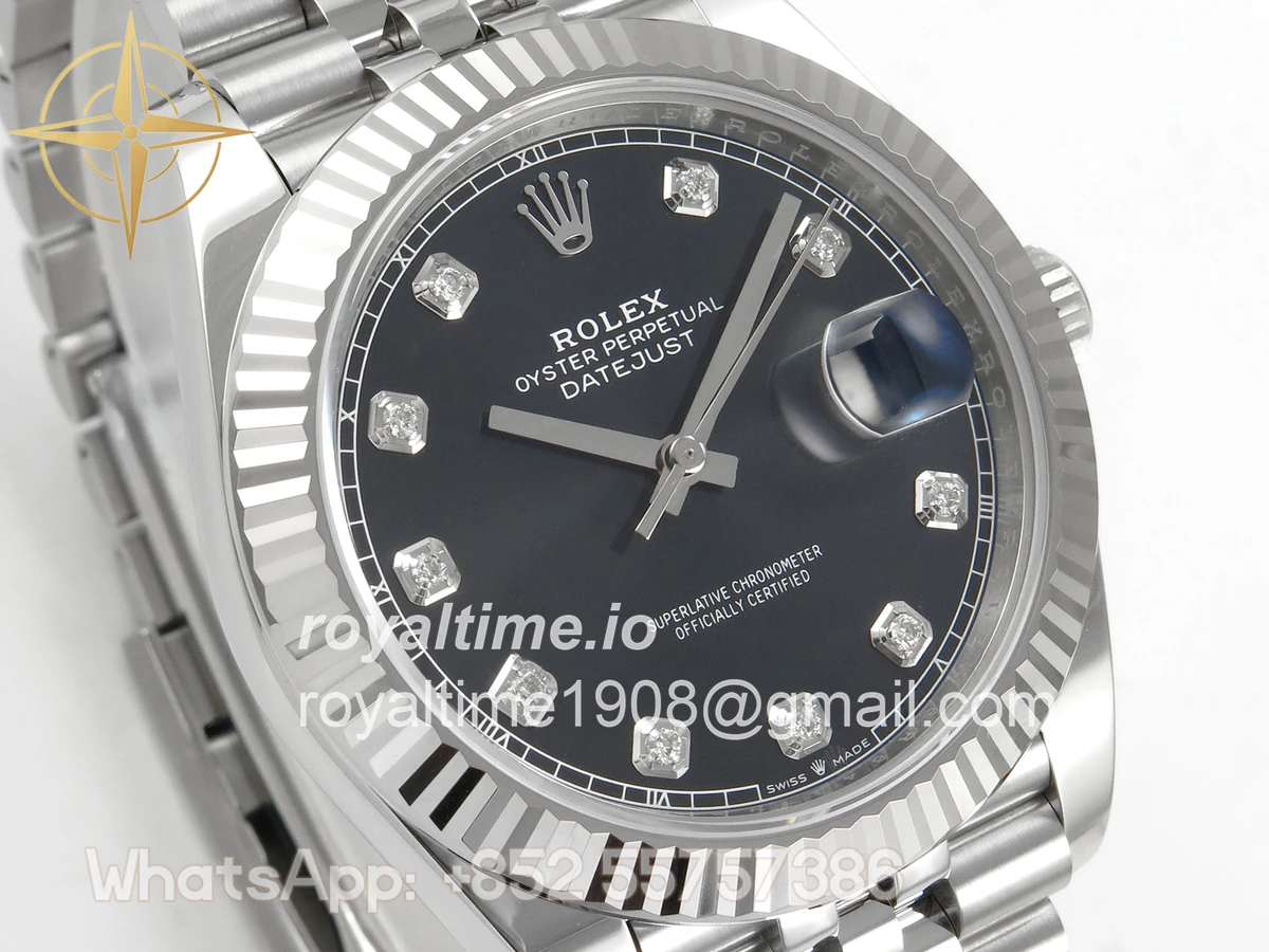 Rolex DateJust 41 126334 SCF 904L Steel Black Diamonds Dial on Jubilee Bracelet A3235 - Image 4