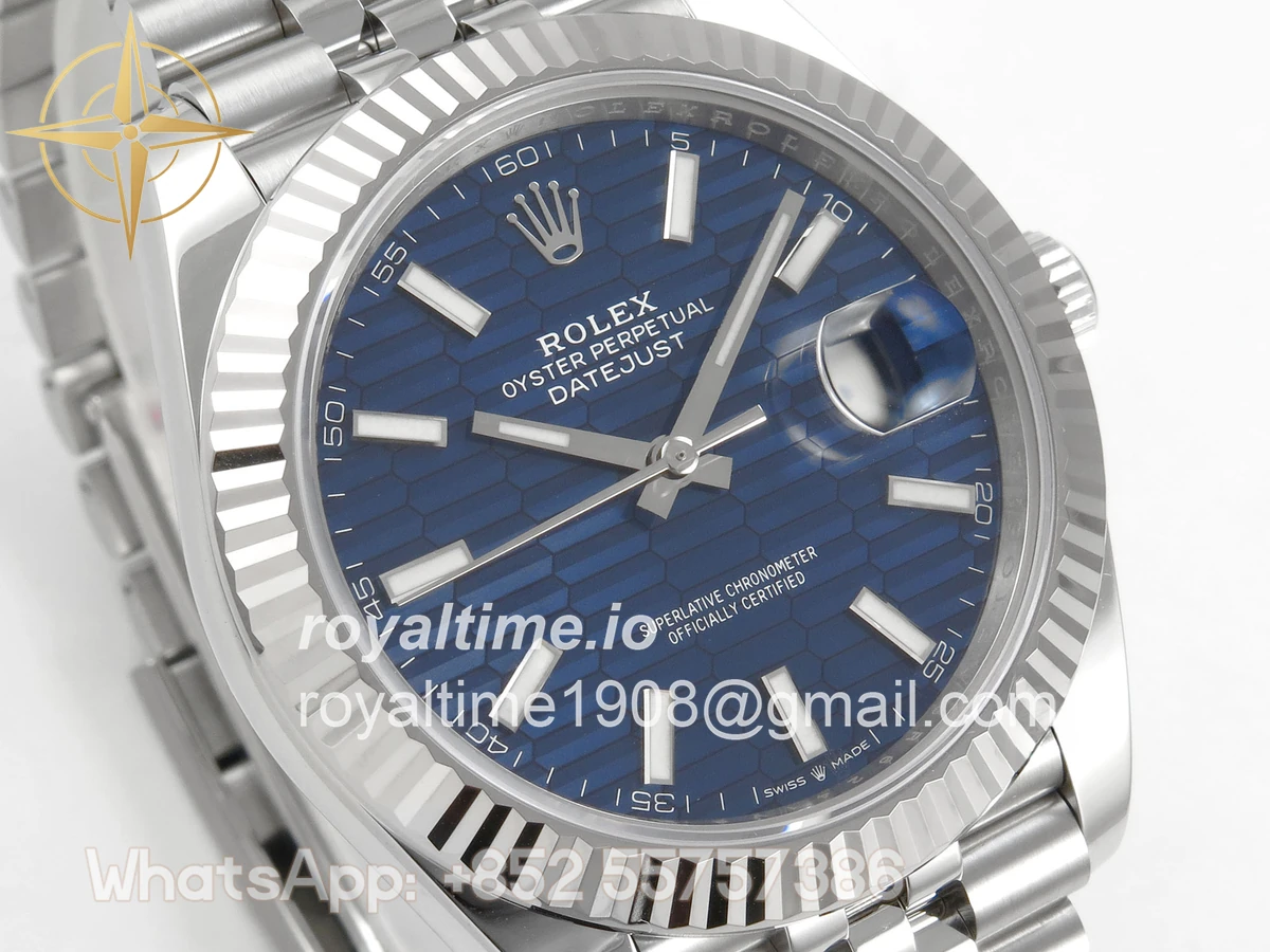 Rolex DateJust 41 126334 SCF 904L Steel Blue Textured Stick Dial on Jubilee Bracelet A3235 - Image 4