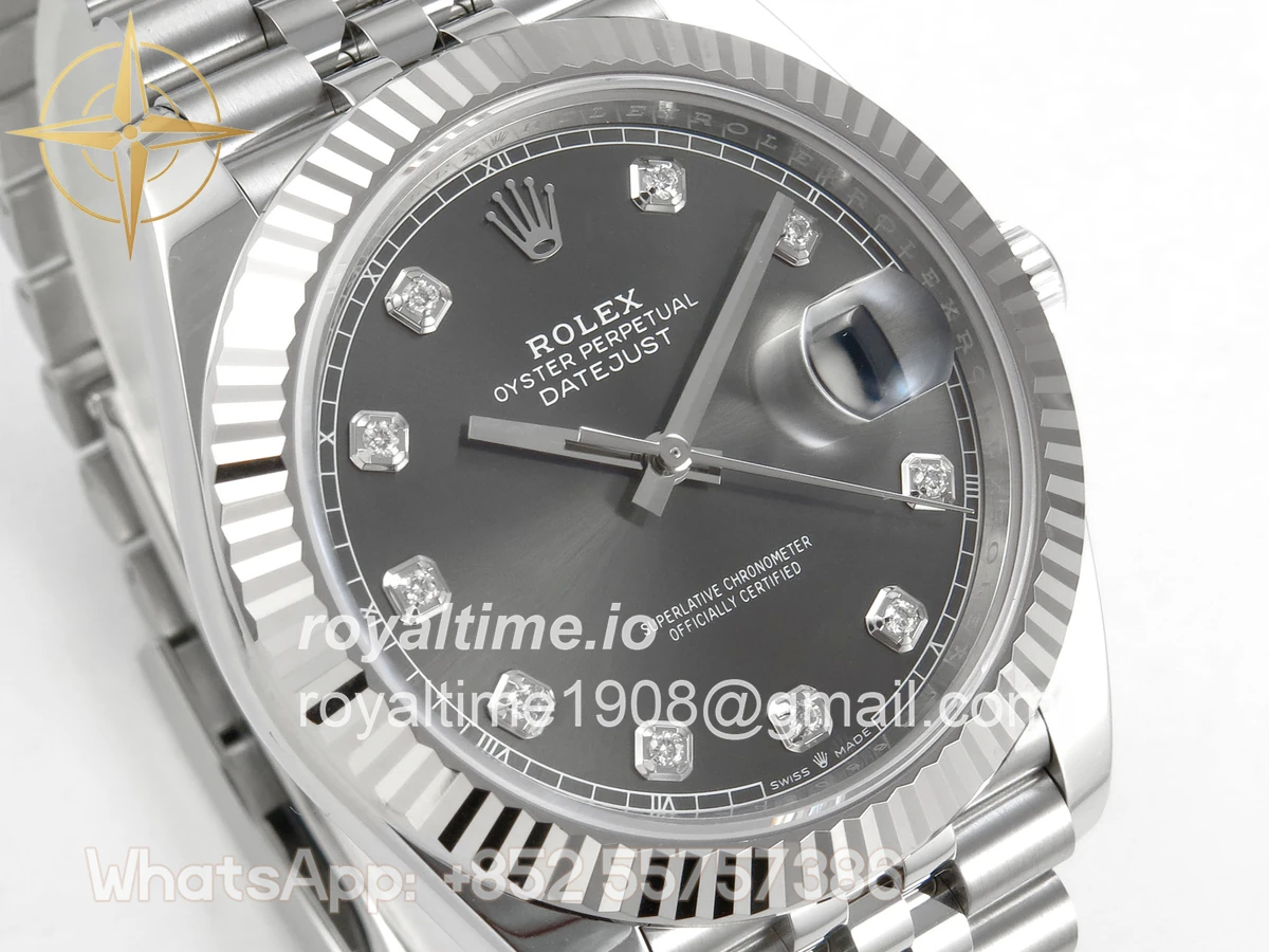 Rolex DateJust 41 126334 SCF 904L Steel Gray Diamonds Dial on Jubilee Bracelet A3235 - Image 4