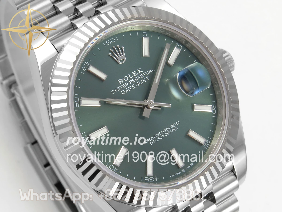 Rolex DateJust 41 126334 SCF 904L Steel Green Stick Dial on Jubilee Bracelet A3235 - Image 4