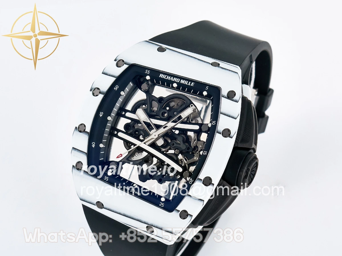 Richard Mille RM 61-01 Yohan Blake White NTPT ZF on Black Rubber Strap RMUL2 - Image 4