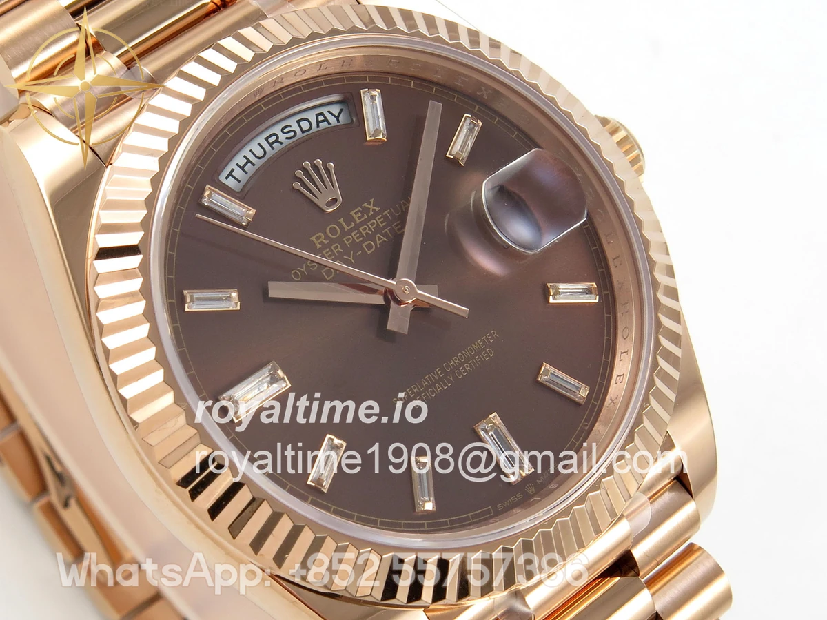 Rolex DayDate 40 228235 ARF Brown Crystal Dial on President Bracelet VR3255 - Image 4