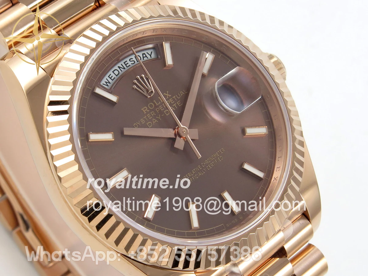 Rolex DayDate 40 228235 ARF Brown Stick Dial on President Bracelet VR3255 - Image 4