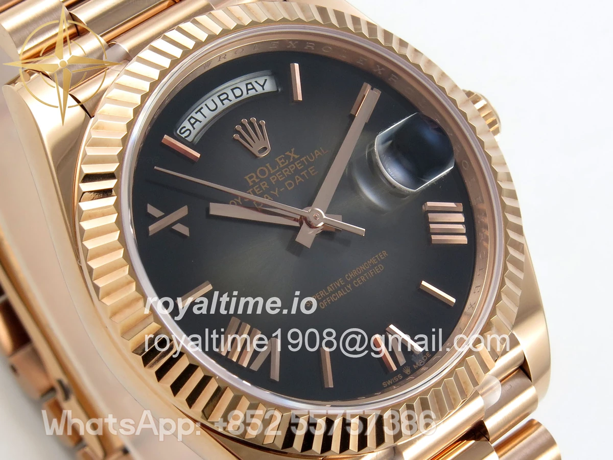 Rolex DayDate 40 228235 ARF Gray Ombre Roman Dial on President Bracelet VR3255 - Image 4