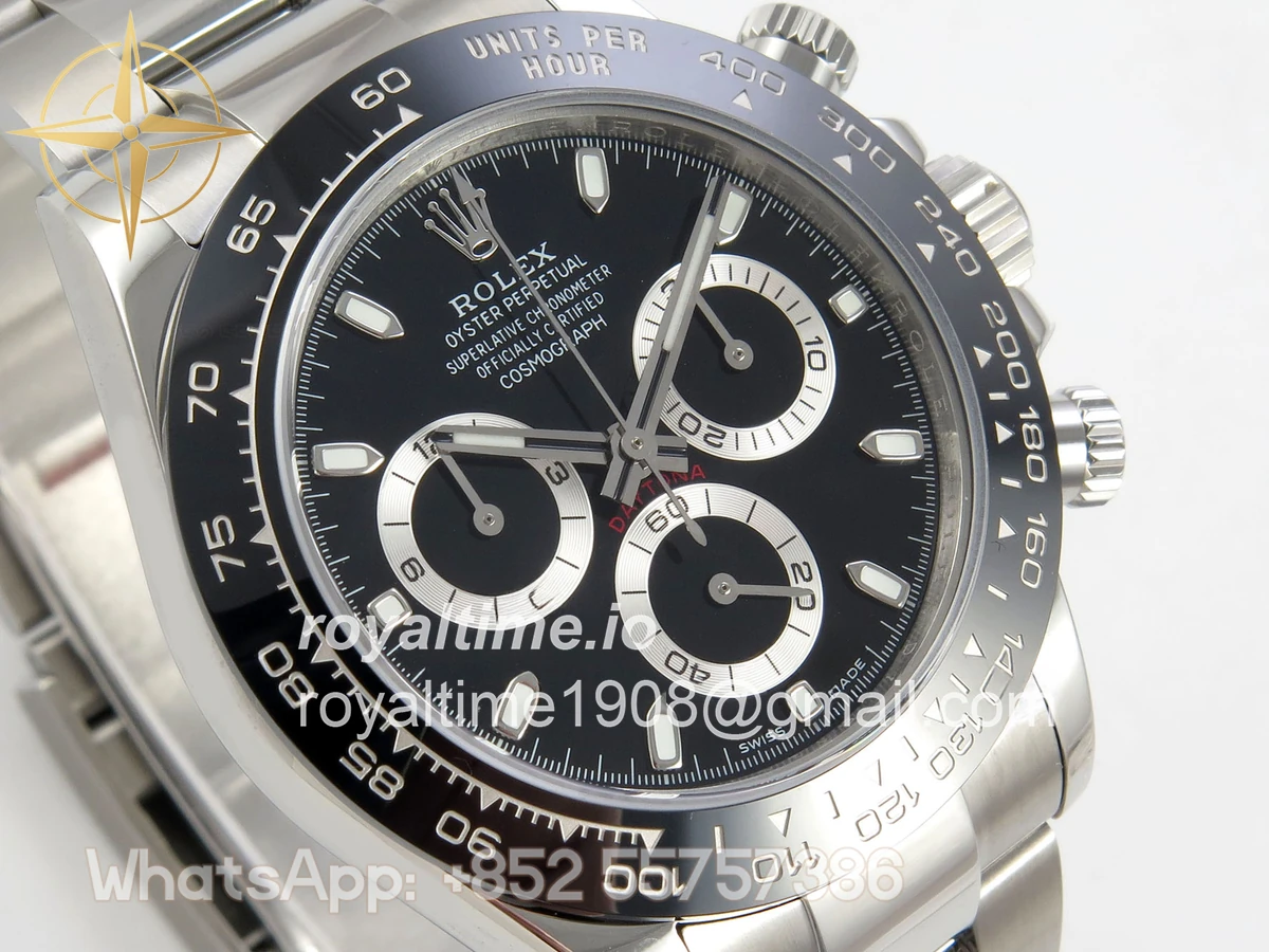 Rolex Daytona 116500 UFO Black Dial on Bracelet UF4130 (Free Sprung) - Image 4