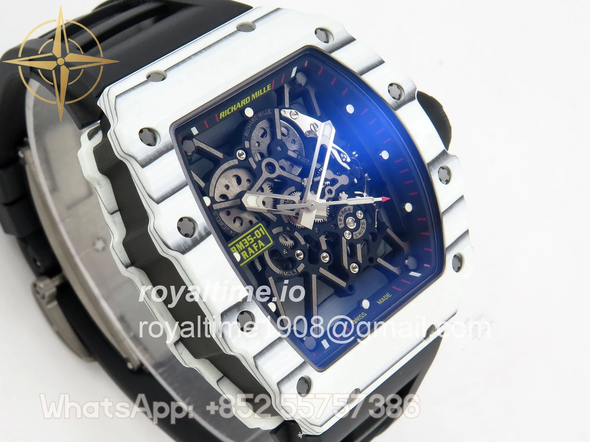 Richard Mille RM035-01 White Carbon ZF Skeleton Dial On Black Rubber Strap RMUL2 - Image 4