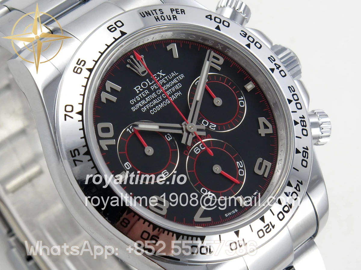 Rolex Daytona 116509 QF Black Numeral Dial on SS Bracelet SA4130 V2 Weighted 182g - Image 4