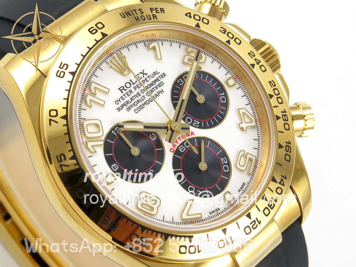 Rolex Daytona 116518 QF White/Black Numeral Dial on Oysterflex Strap SA4130 V11 (Gain Weight) 160g - Image 4