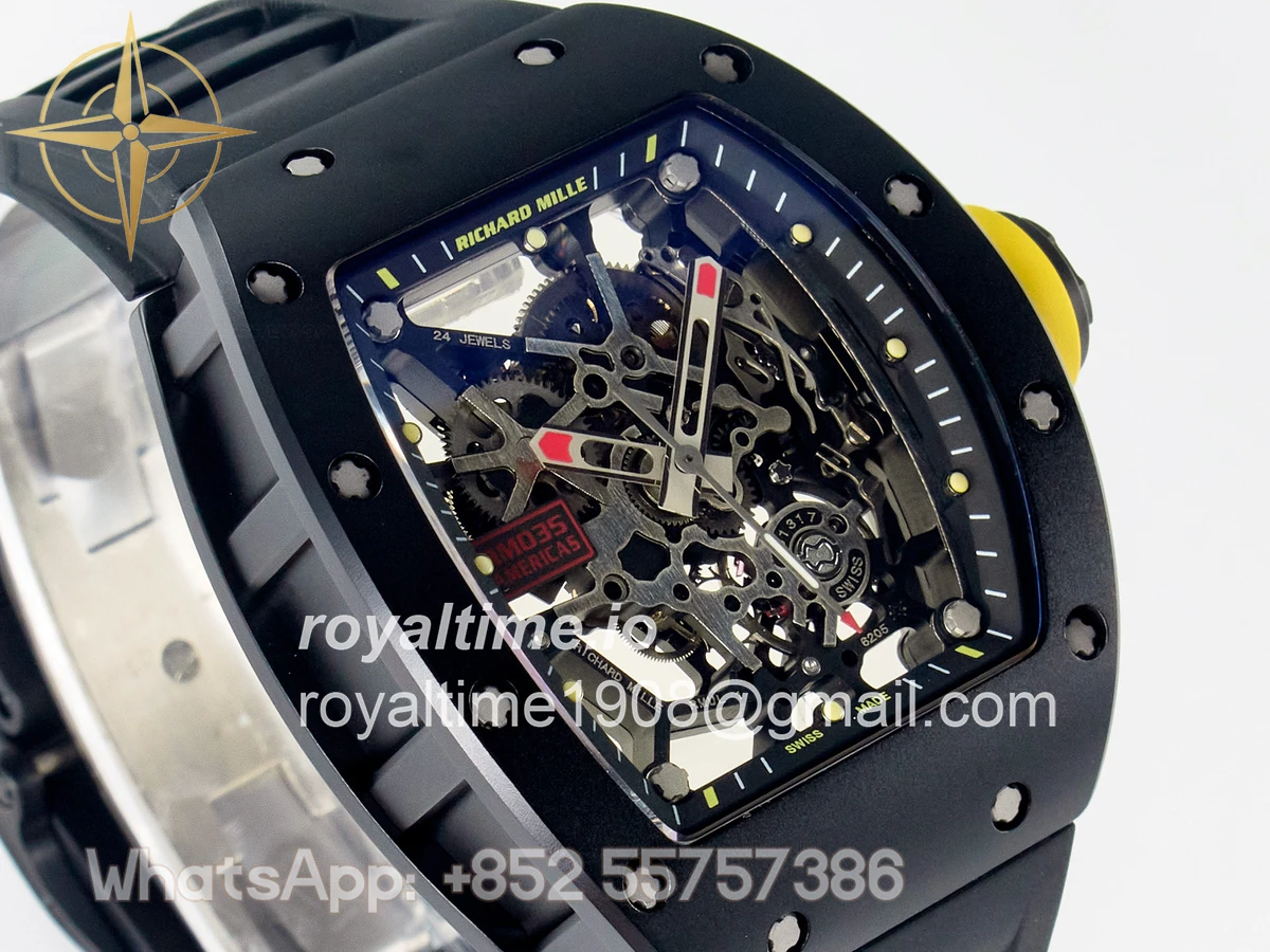 Richard Mille RM035-02 Black Ceramic SONIC Skeleton Dial on Black Rubber Strap RMUL1 - Image 4