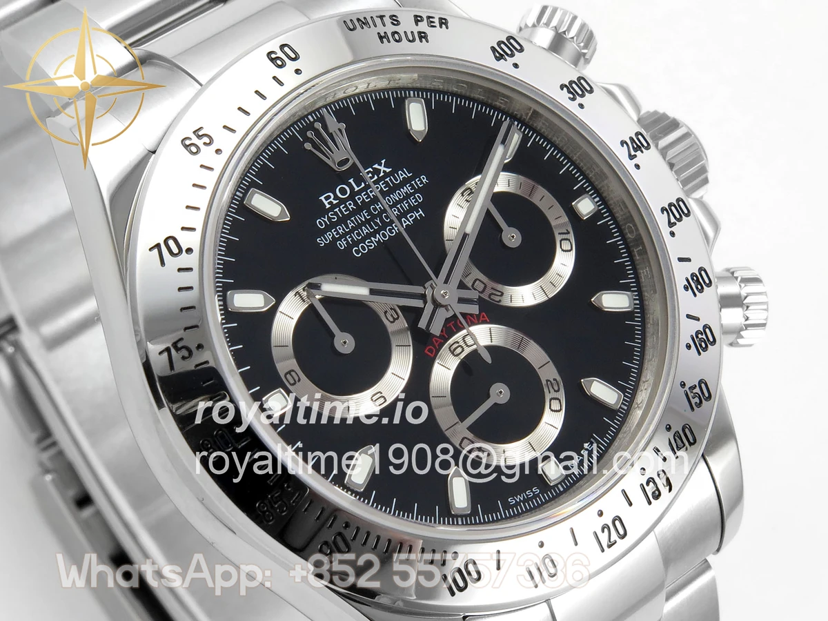 Rolex Daytona 116520 UFO Black Dial on Bracelet UF4130 (Free Sprung) - Image 4