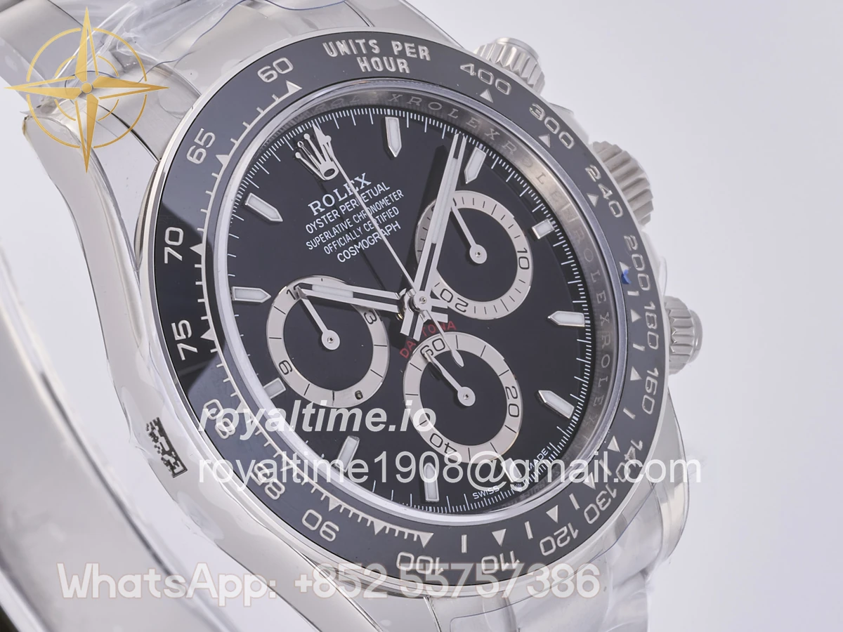 Rolex Daytona 126500 QF 904L Steel Black Dial on SS Bracelet JH4131 (Free Sprung) - Image 4