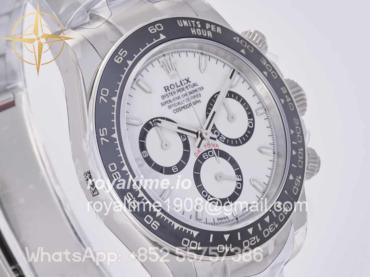 Rolex Daytona 126500 QF 904L Steel White Dial on SS Bracelet JH4131 (Free Sprung) - Image 4