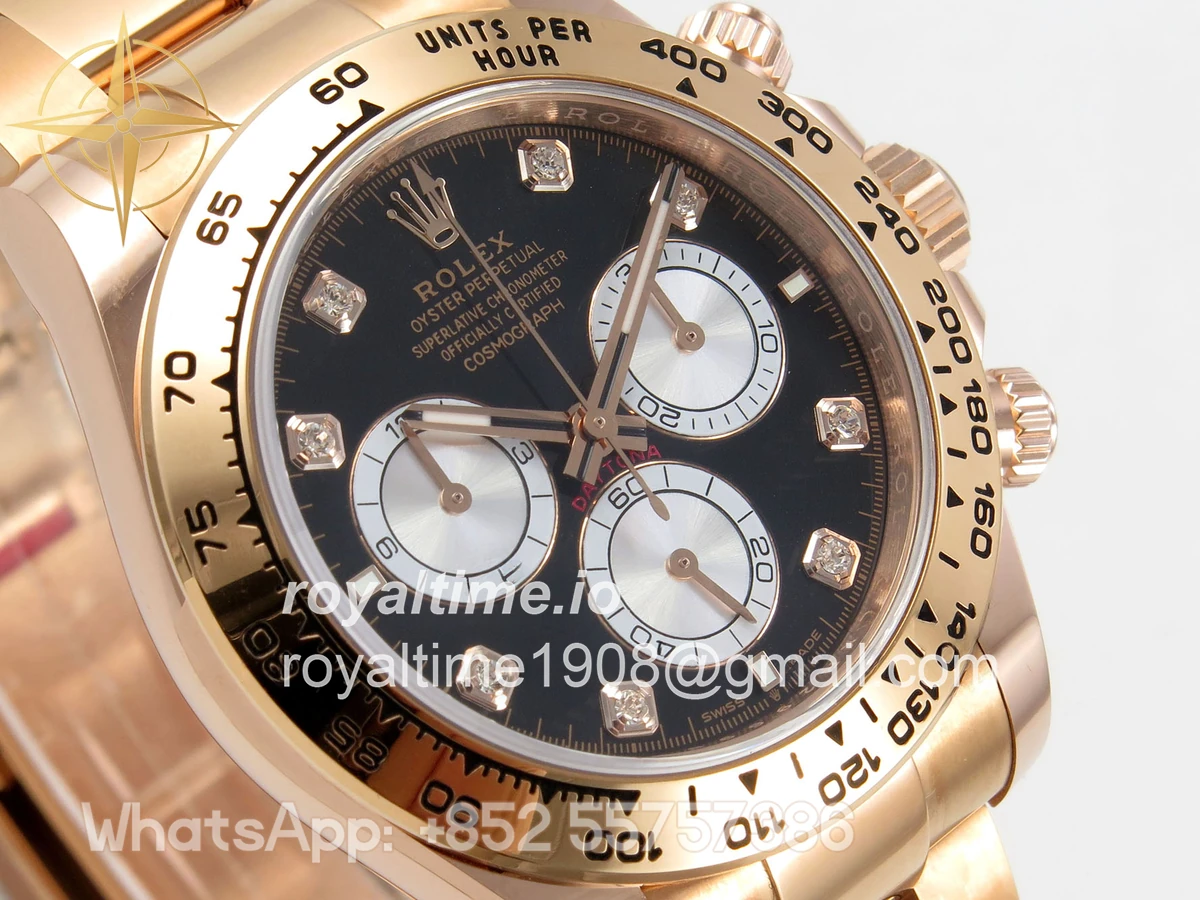 Rolex Daytona 126505 BTF Black/Silver Diamonds Dial on RG Braclet DD4131 (Weighted) 220g - Image 4
