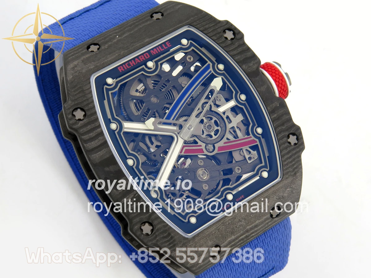 Richard Mille AVF RM67-02 France Black NTPT Spain Skeleton Dial on Blue Elastic strap CRMA7 - Image 4
