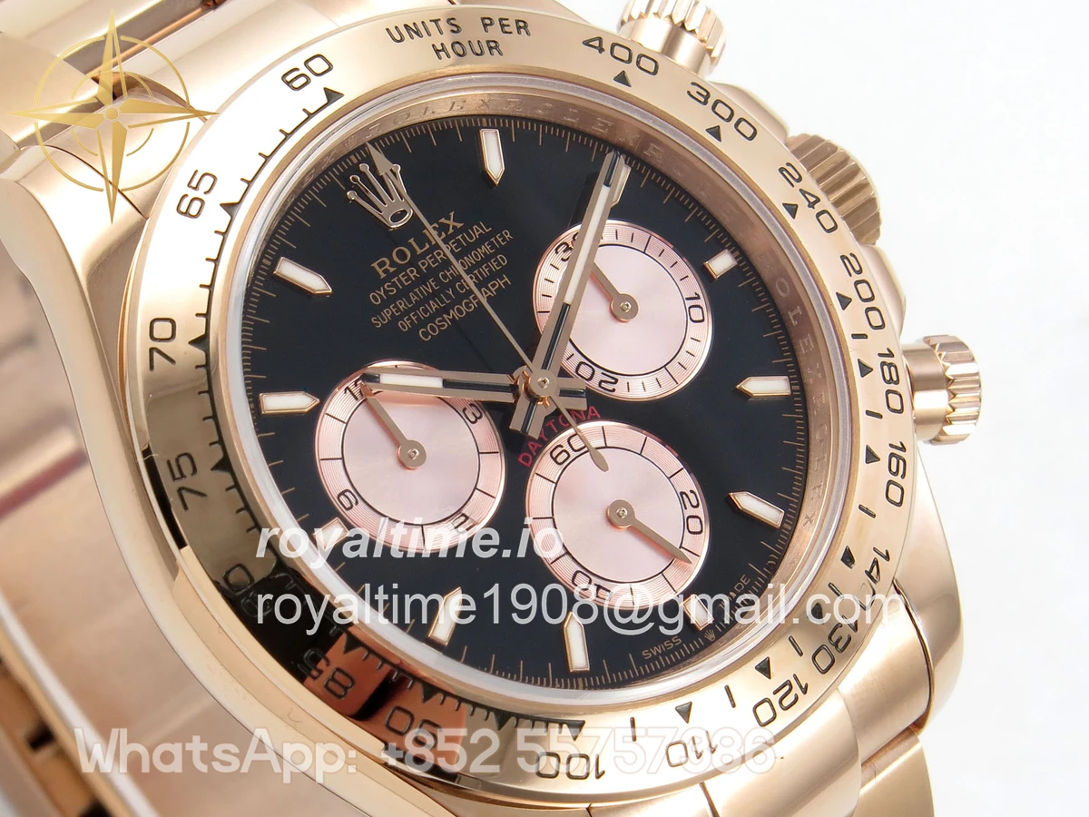 Rolex Daytona 126505 RG UFO Black/RG Dial on RG Bracelet UF4131 (Free Sprung) - Image 4