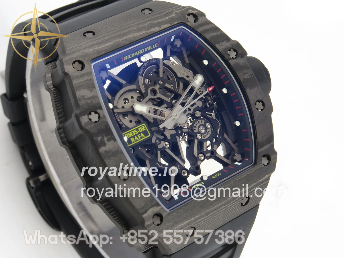 Richard Mille RM035-02 NTPT ZF Skeleton Dial on Black Rubber Strap RMAL1 V7 - Image 4