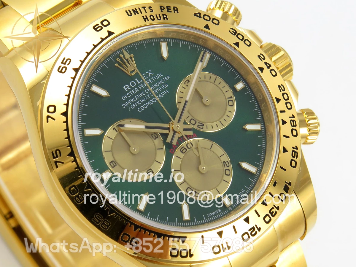 Rolex Daytona 126508 BTF Green/YG Dial on YG Braclet DD4131 (Weighted) 220g - Image 4