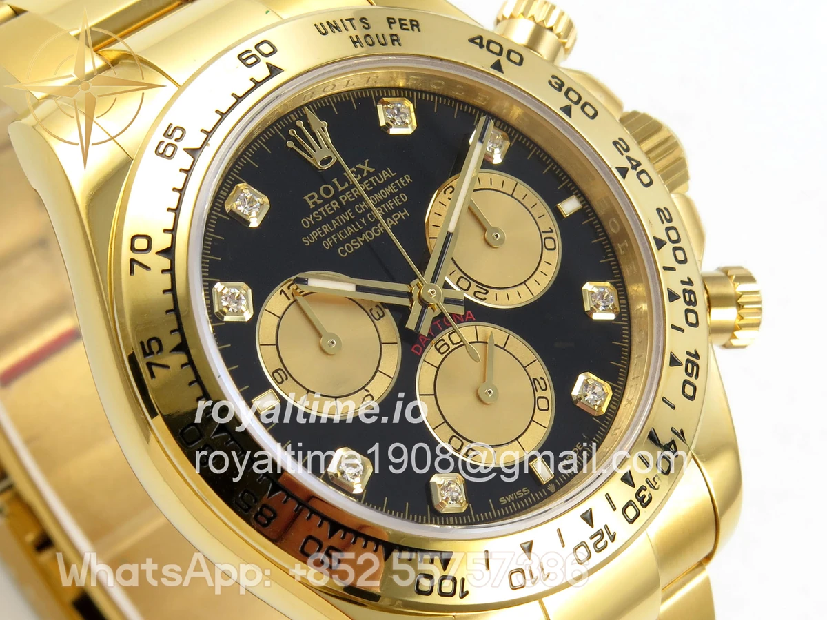 Rolex Daytona 126508 YG UFO Black/YG Diamonds Dial on YG Bracelet UF4131 (Free Sprung) - Image 4