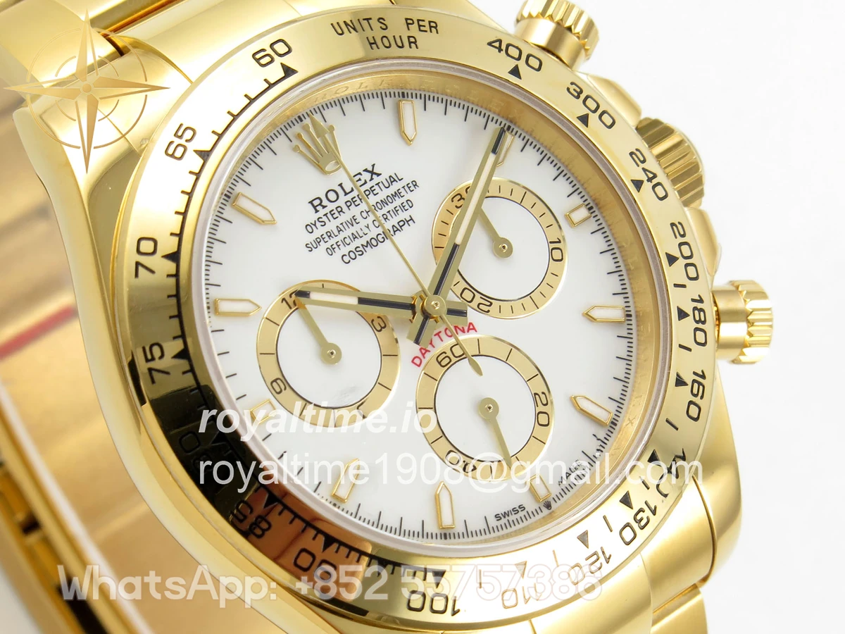 Rolex Daytona 126508 YG UFO White Dial on YG Bracelet UF4131 (Free Sprung) - Image 4