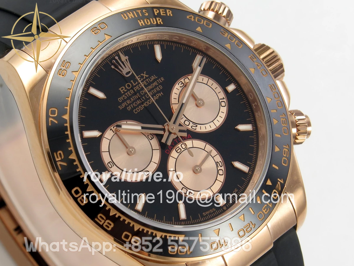 Rolex Daytona 126515 QF Black/RG Dial on Oysterflex Strap JH4131 V18 (Free Sprung) Weighted 157g - Image 4