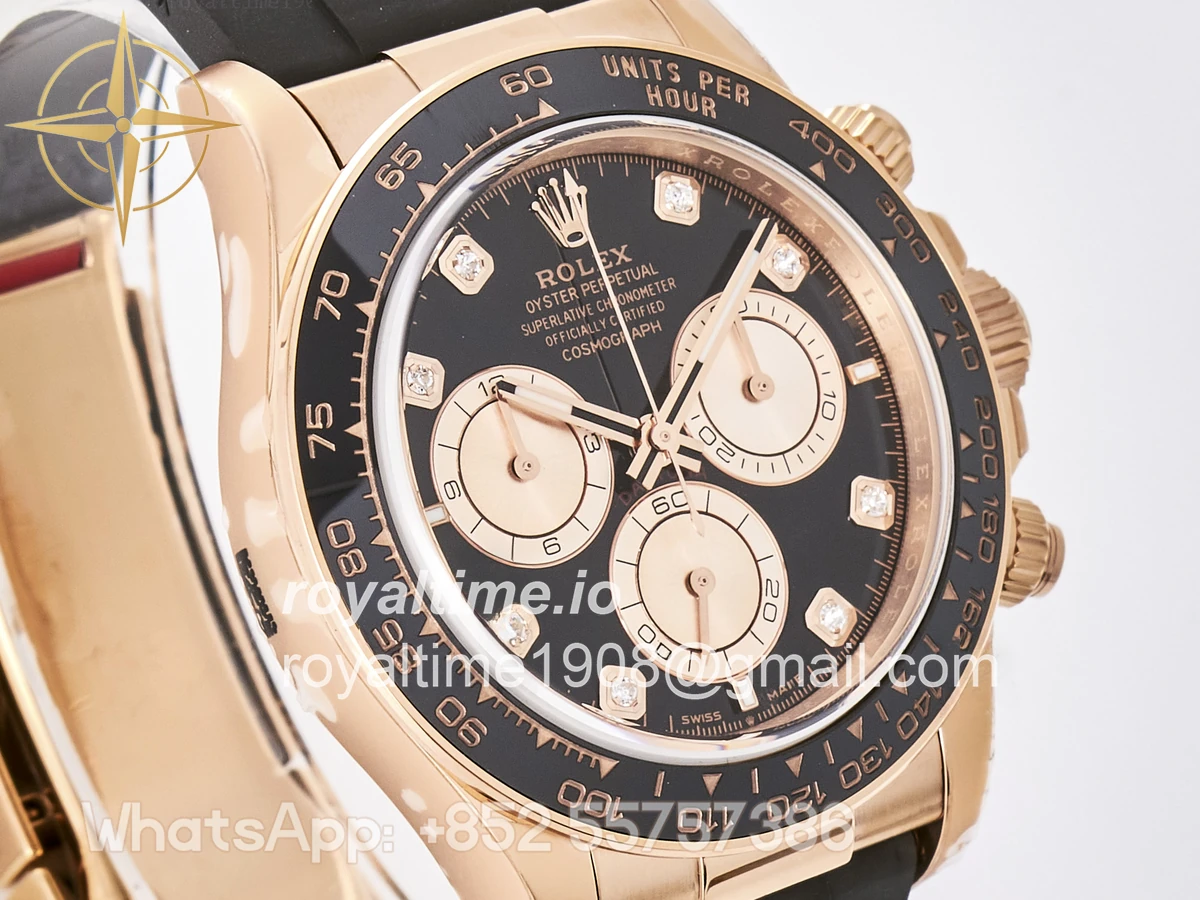 Rolex Daytona 126515 TMF Black/RG Diamonds Dial on Oysterflex Strap DD4131 - Image 4