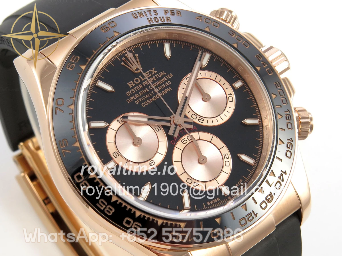 Rolex Daytona 126515 TMF Black/RG Stick Dial on Oysterflex Strap DD4131(162g) - Image 4