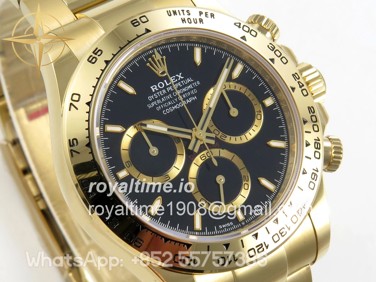 Rolex Daytona 126508 AVF Black Stick Dial on YG Bracelet DD4131 (Mod) - Image 4