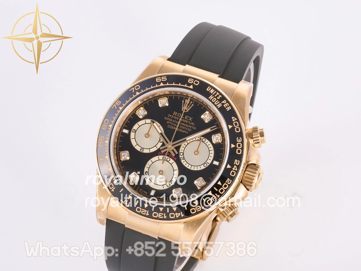 Rolex Daytona 126518 3BF YG/Black Diamonds Dial Sticks Markers on Oysterflex Strap Weighted 160g - Image 3