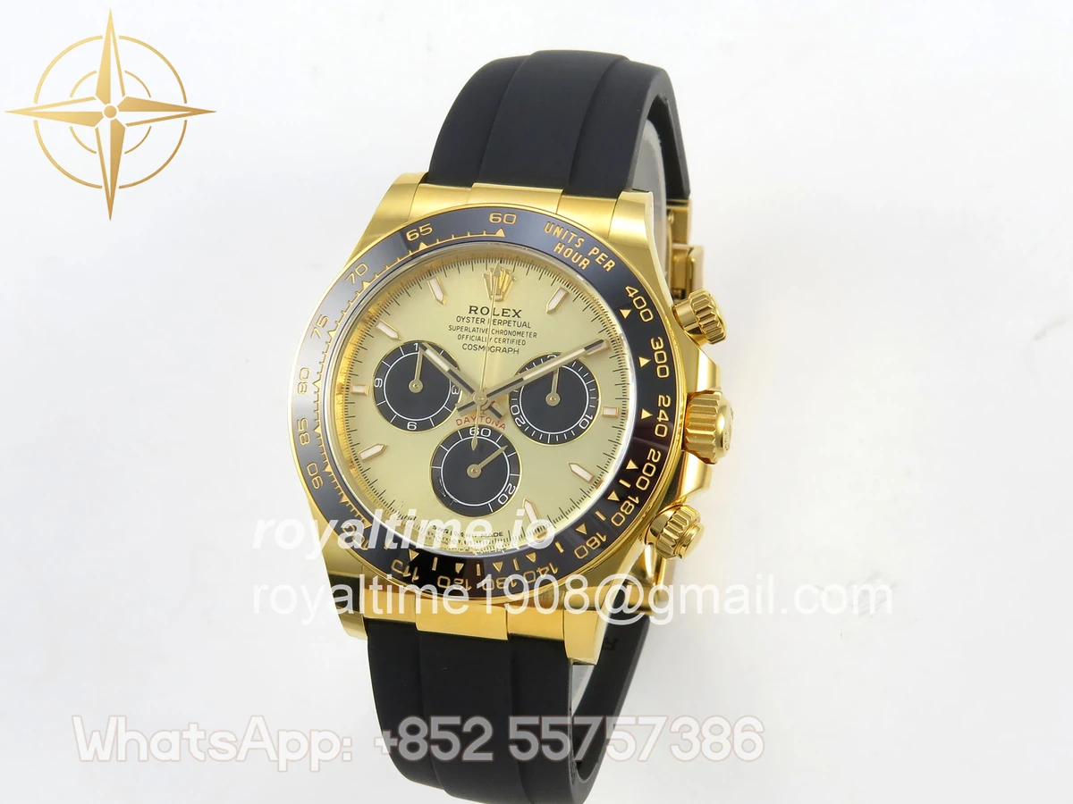 Rolex Daytona 126518 ARF YG/Black Dial on Oysterflex Strap DD4131 V2 (Weighted) - Image 3