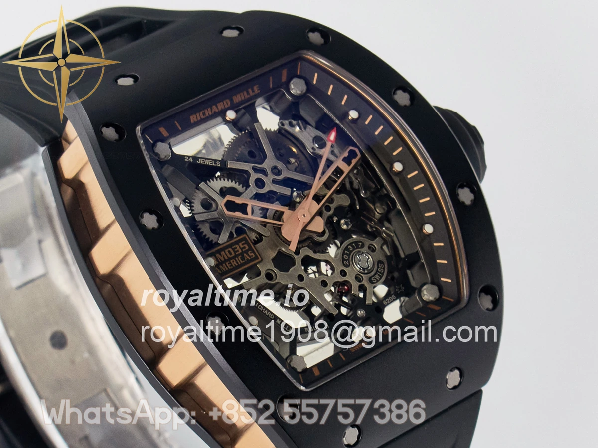 Richard Mille RM035-02 RG Black Ceramic SONIC Skeleton Dial on Black Rubber Strap RMUL1 - Image 4