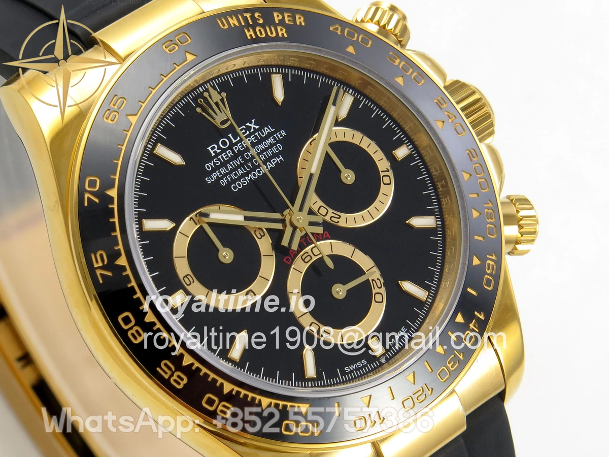 Rolex Daytona 126518 QF Black Dial on Oysterflex Strap JH4131 V18 (Free Sprung) Weighted 157g - Image 4