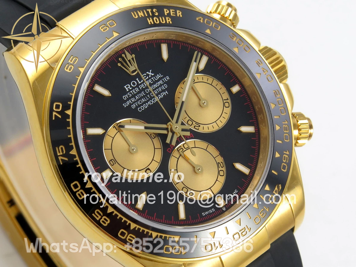 Rolex Daytona 126518 QF Black/YG Dial on Oysterflex Strap JH4131 V18 (Free Sprung) Weighted 157g - Image 4