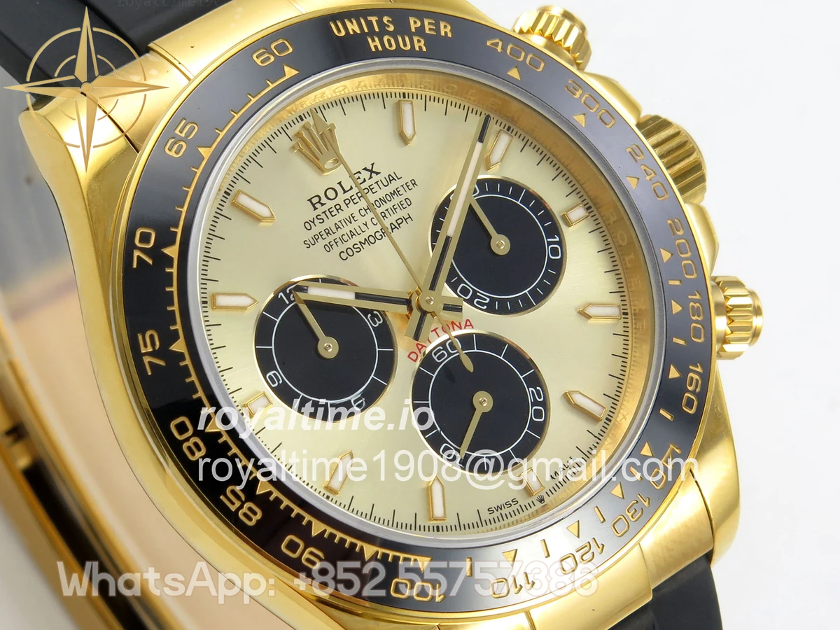 Rolex Daytona 126518 QF YG/Black Dial on Oysterflex Strap JH4131 V18 (Free Sprung) Weighted 157g - Image 4