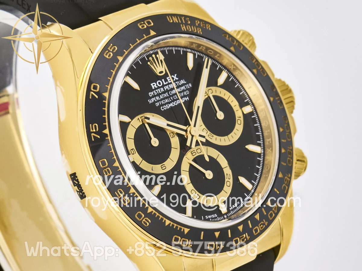 Rolex Daytona 126518 TMF Black Stick Dial on Oysterflex Strap DD4131 - Image 4