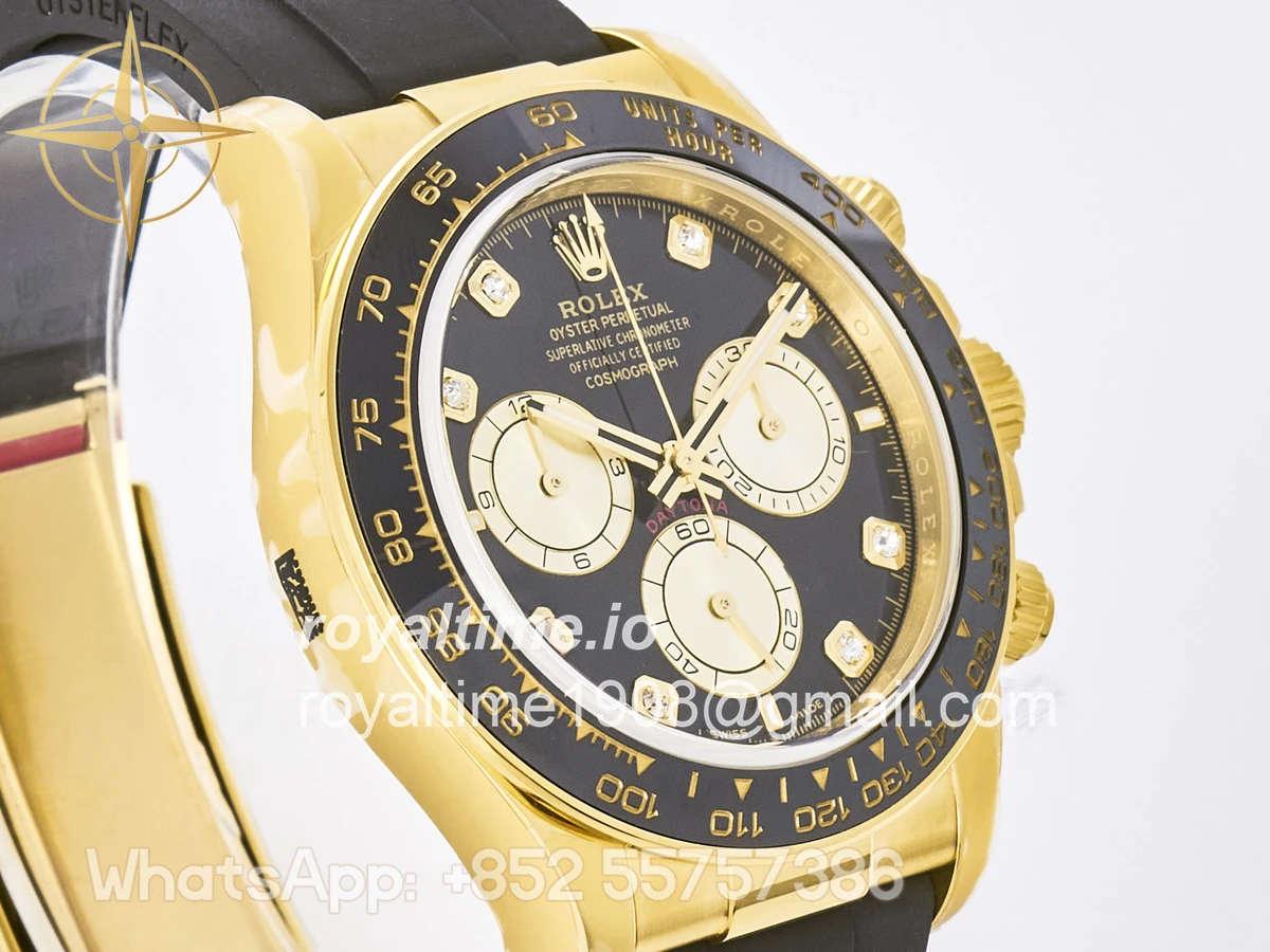 Rolex Daytona 126518 TMF Black/YG Diamonds Dial on Oysterflex Strap DD4131 - Image 4