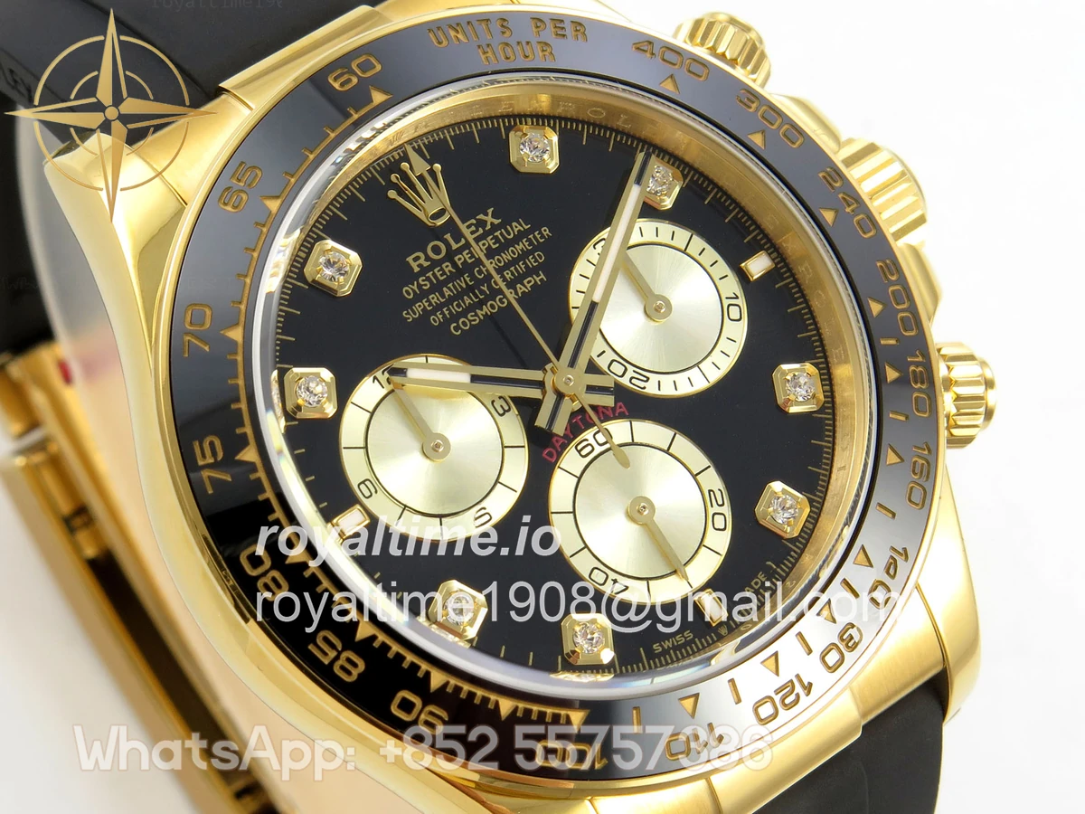 Rolex Daytona 126518 TMF Black/YG Diamonds Dial on Oysterflex Strap DD4131(162g) - Image 4
